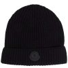 Accessories * | Moncler 'Black Logo Patch Beanie'