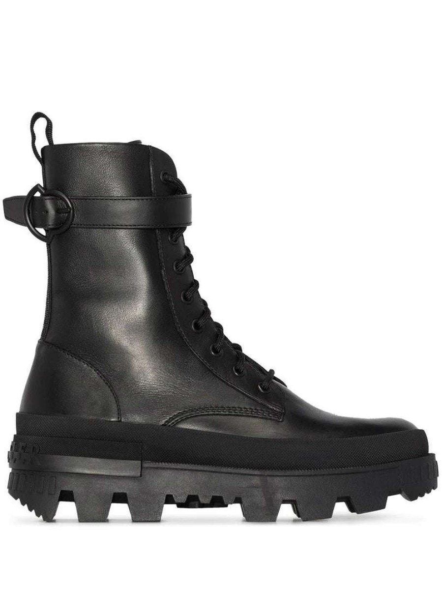 Shoes * | Moncler Black 'Carinne' Ankle Boots