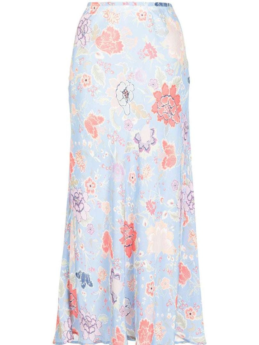 Clothing * | Rixo London 'Kelly' Peony Floral Midi Skirt