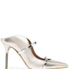 Shoes * | Malone Souliers 'Maureen 85-28' Mirror Silver Mules