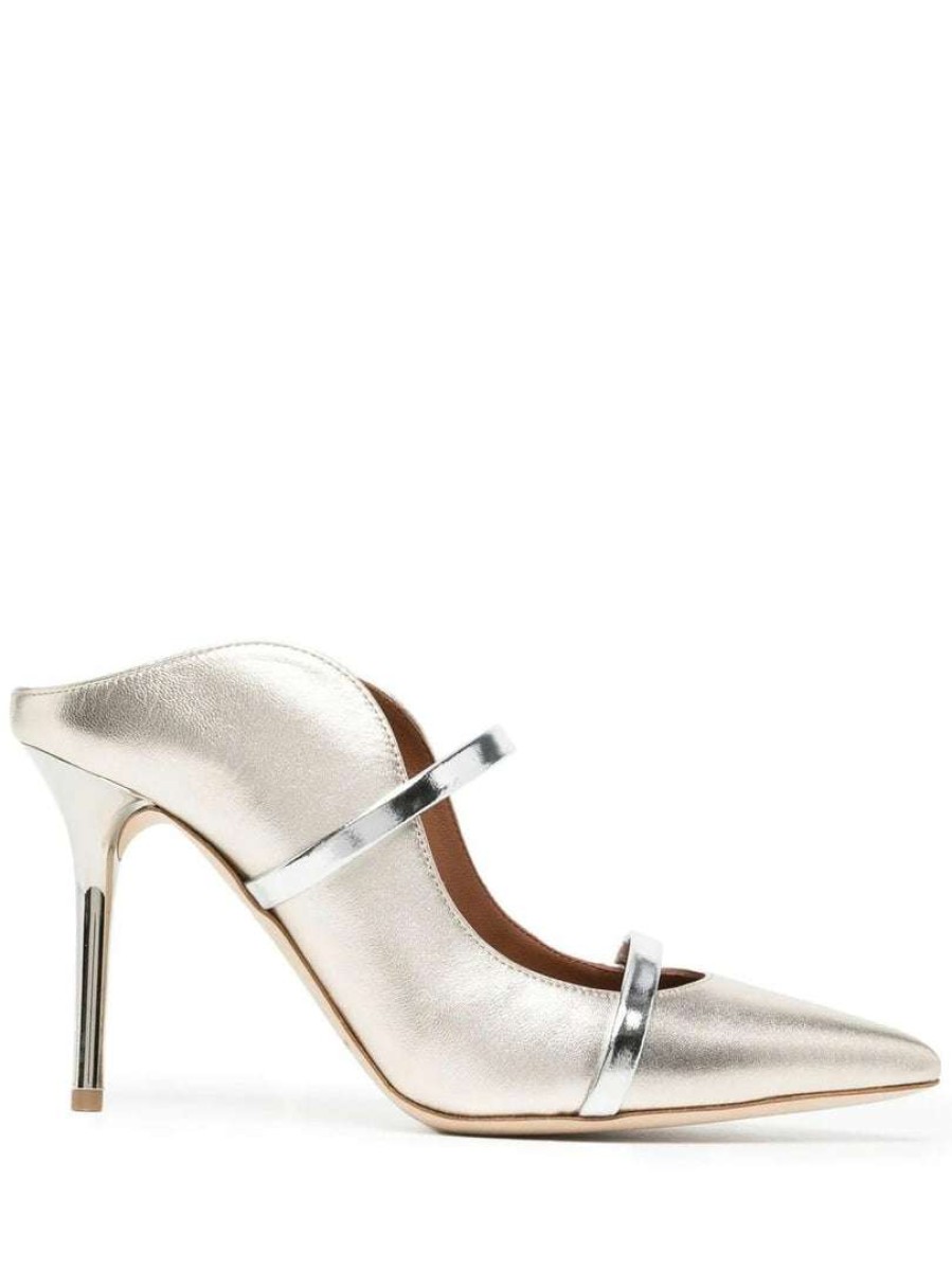 Shoes * | Malone Souliers 'Maureen 85-28' Mirror Silver Mules