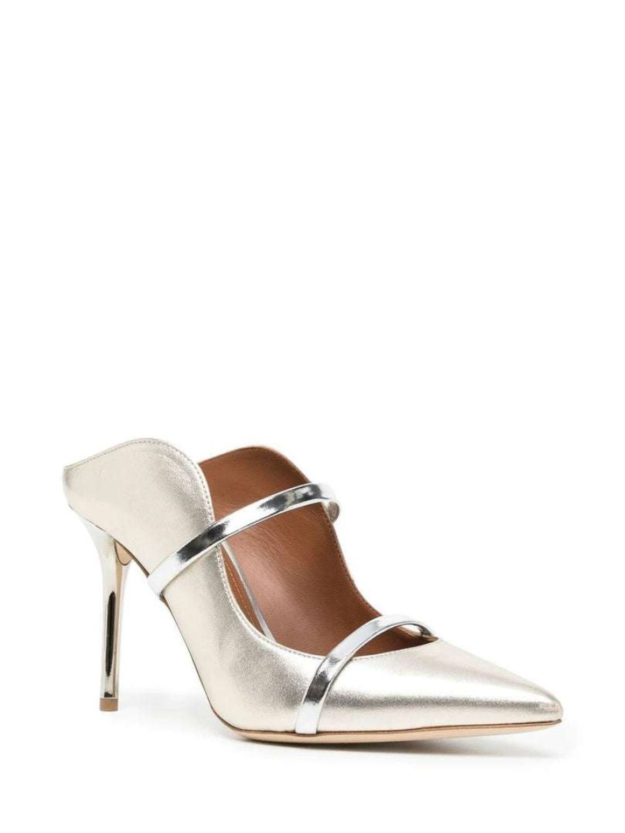 Shoes * | Malone Souliers 'Maureen 85-28' Mirror Silver Mules