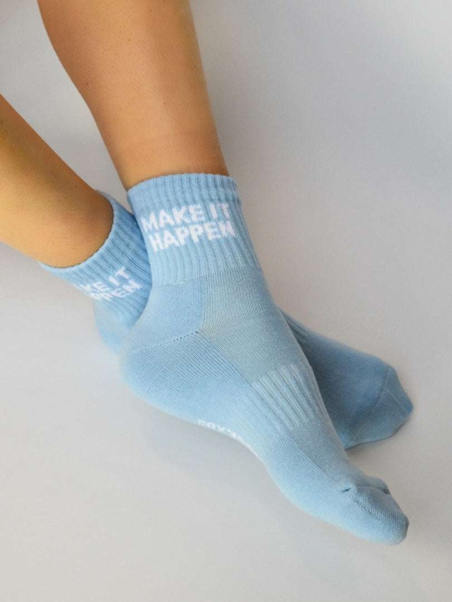 Accessories * | Soxygen Accessories Unisex Blue 'Make It Happen' Ankle Socks