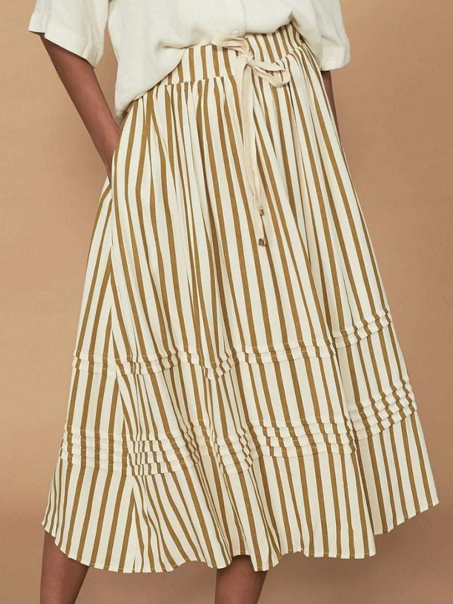 Clothing * | Sancia 'Meera' Stripe Midi Skirt