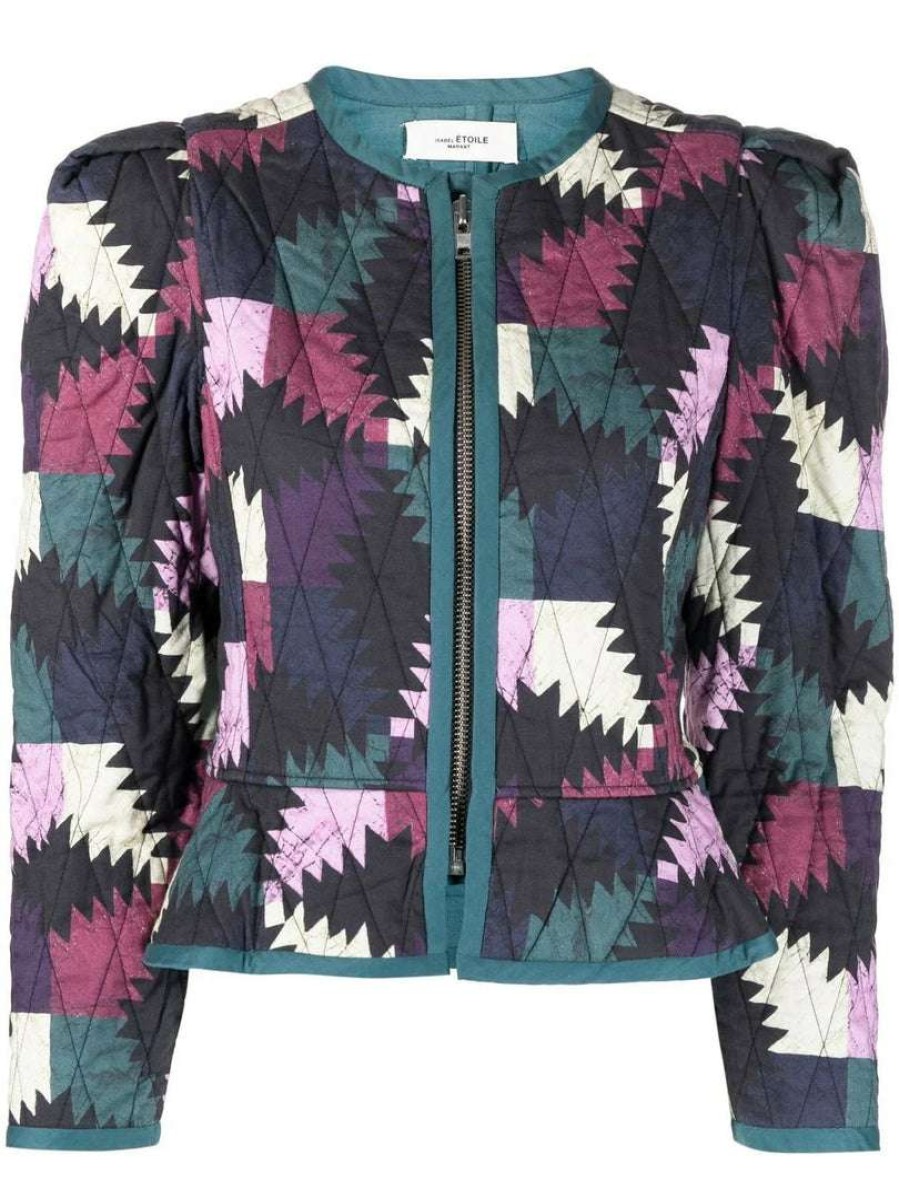 Clothing * | Isabel Marant Etoile 'Hafileal' Geometric Print Jacket Clothing