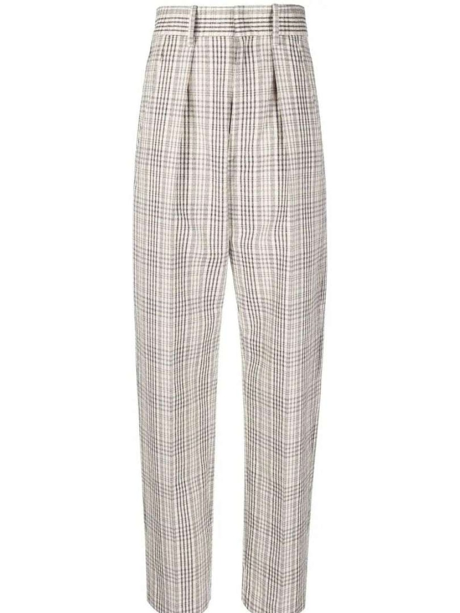 Clothing * | Isabel Marant Etoile Clothing 'Miro' Textured Check Trousers