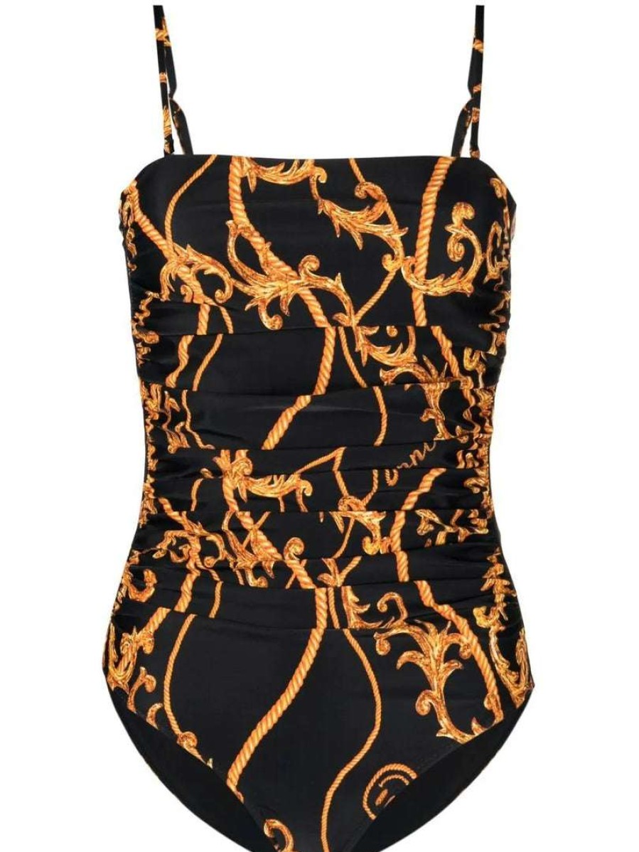 Clothing * | Ganni 'Printed Ruched Swimsuit'