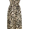 Clothing * | Faithfull The Brand Black And Beige 'Contessa' Midi Dress Clothing