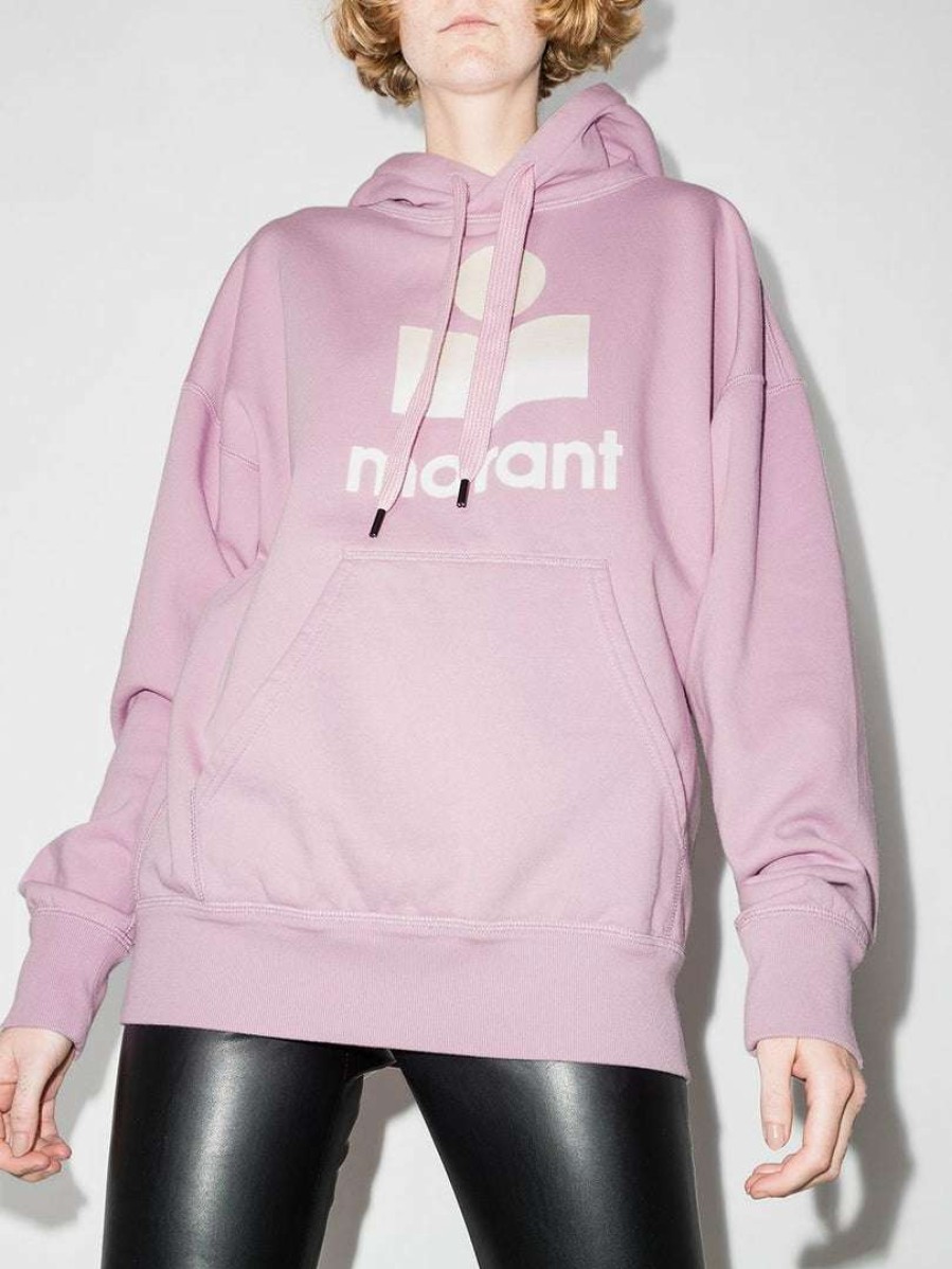 Clothing * | Isabel Marant Etoile Clothing Oversized 'Mansel' Felt Logo Hoodie