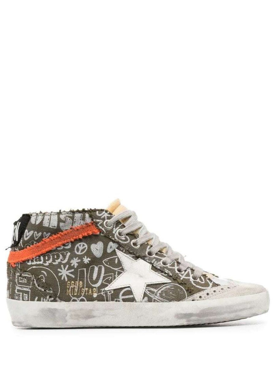 Shoes * | Golden Goose Shoes 'Mid Star' Doodle Print Sneakers