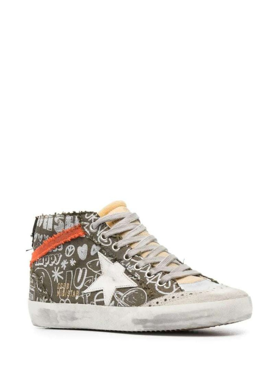 Shoes * | Golden Goose Shoes 'Mid Star' Doodle Print Sneakers