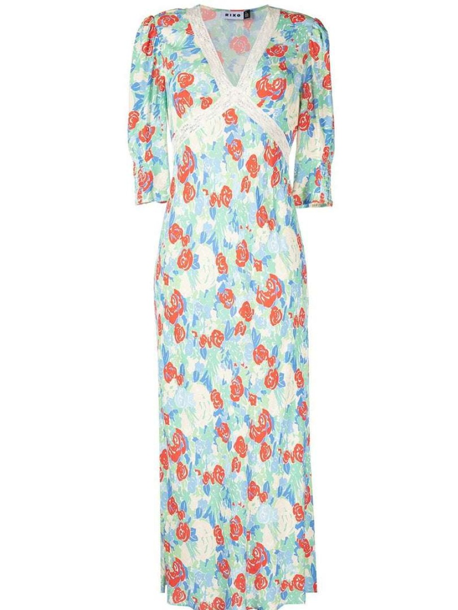 Clothing * | Rixo London 'Gemma' Collage Floral Midi Dress