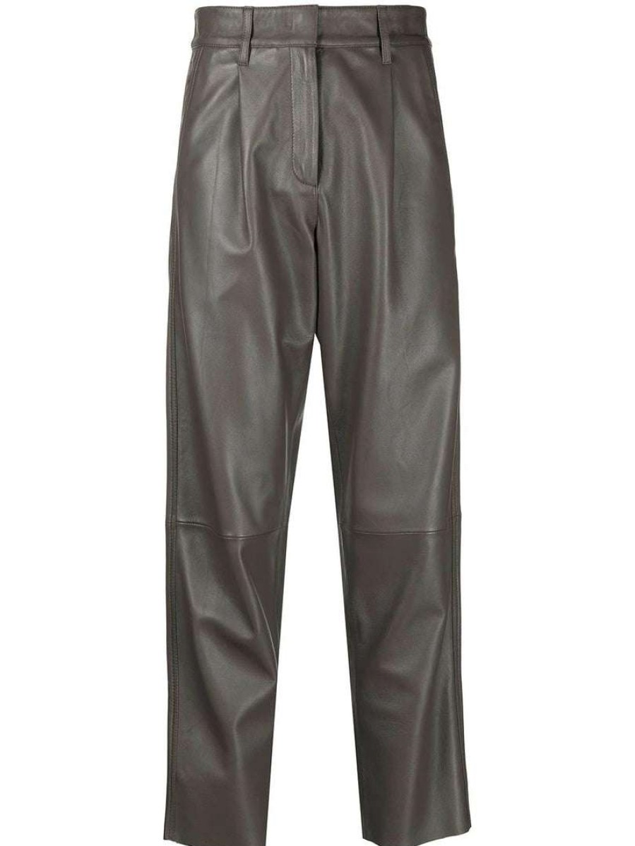 Clothing * | Mdk Brown 'Iris' Leather Trousers Clothing