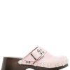 Shoes * | Ganni Light Pink 'Studded Buckle Clogs'