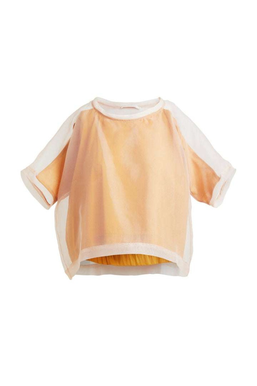 Clothing * | Rabens Saloner Clothing Mustard 'Pim' Layered Organza Top