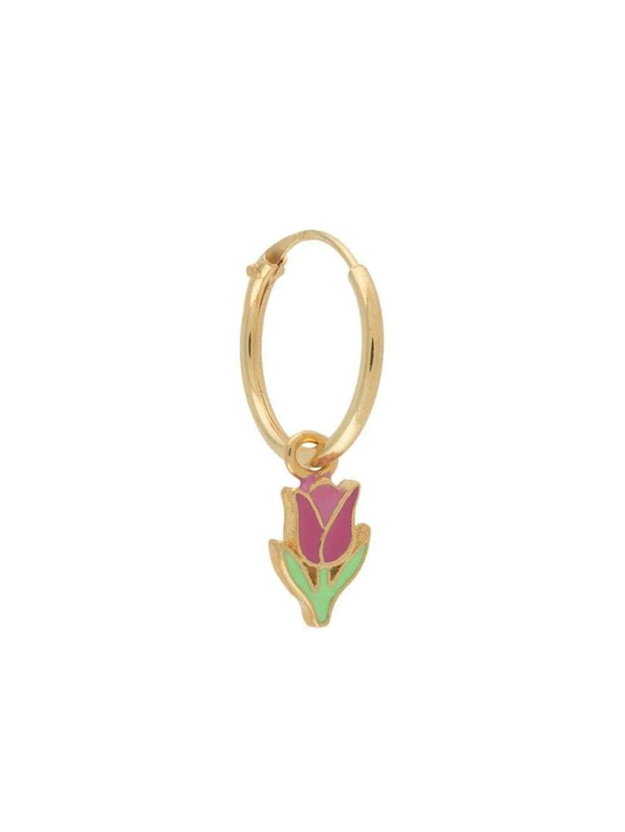 Accessories * | Wilhelmina Garcia 'Pink Tulip Hoop Earring'