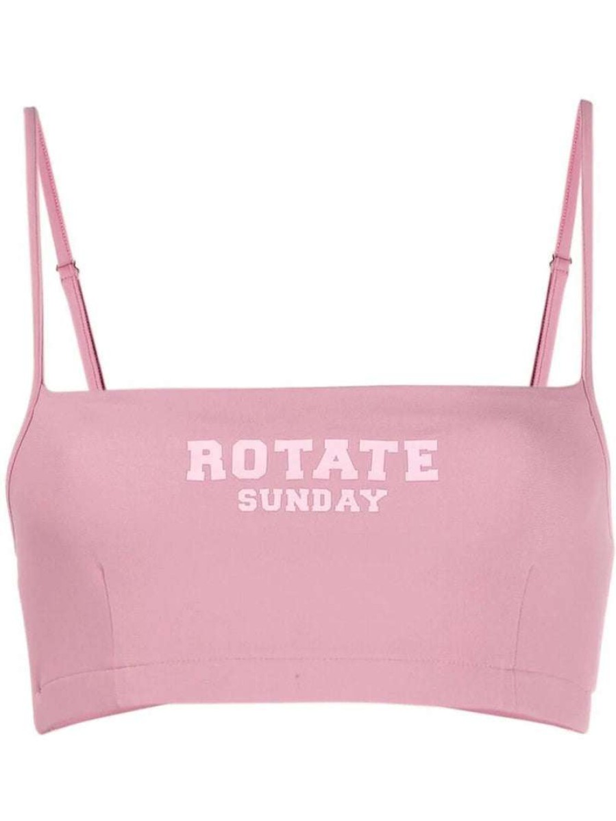 Clothing * | Rotate Pink 'Passio' Logo Crop Top Clothing