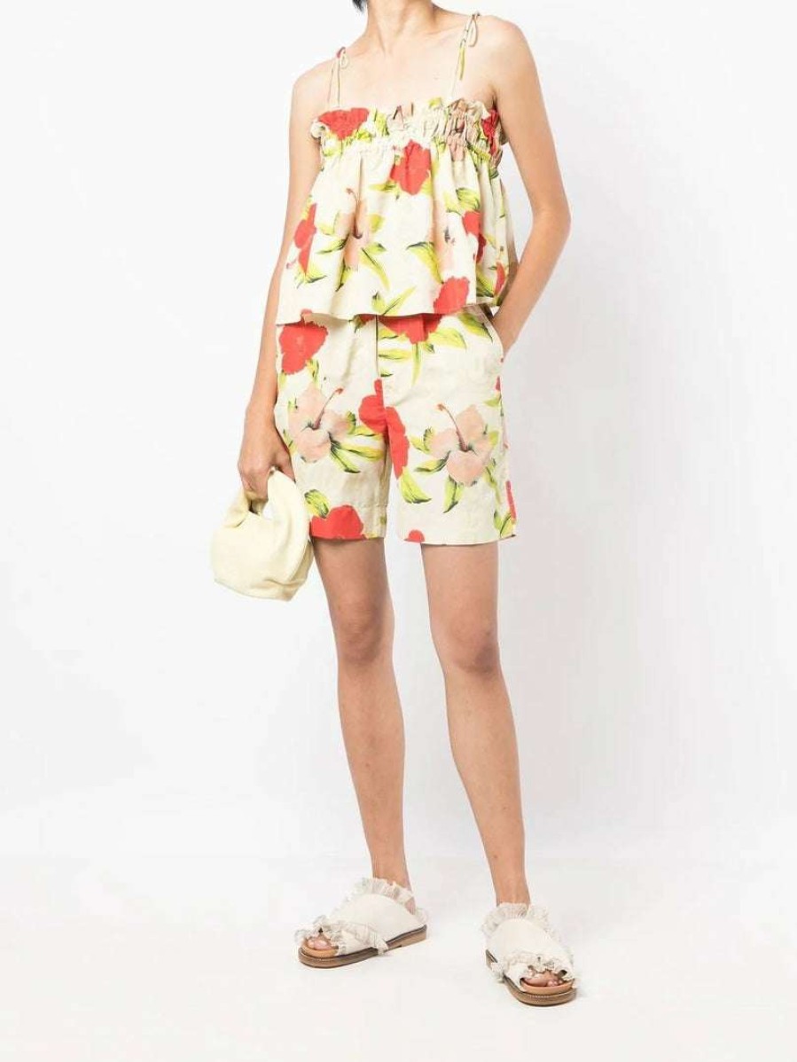 Clothing * | Ganni 'Hawaii Smiley Face Print Shorts'