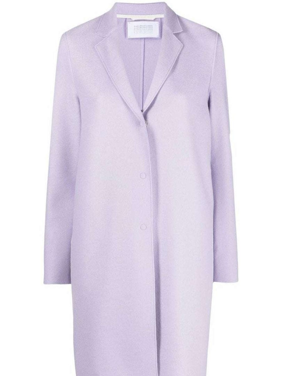 Clothing * | Harris Wharf London 'Lilac Single Breasted Midi Coat'