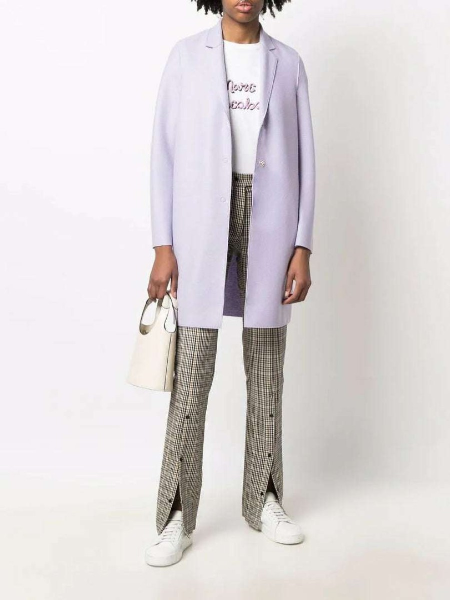 Clothing * | Harris Wharf London 'Lilac Single Breasted Midi Coat'