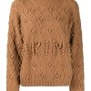 Clothing * | Shrimps Clothing Brown 'Cornelia' Bobble Logo Jumper