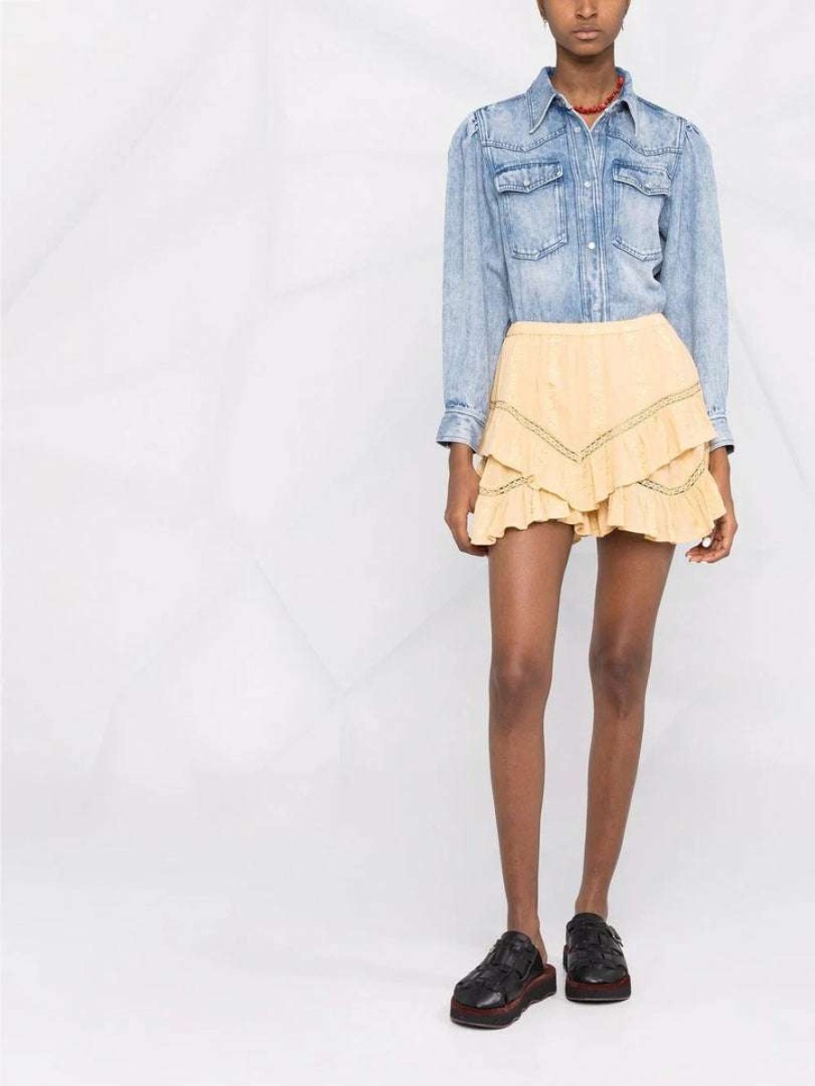 Clothing * | Isabel Marant Etoile Honey Toned 'Jocadia' Shorts Clothing