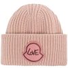 Accessories * | Moncler Pink 'Love Patch Beanie'