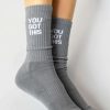 Accessories * | Soxygen Accessories Unisex Grey 'You Got This' Classic Socks