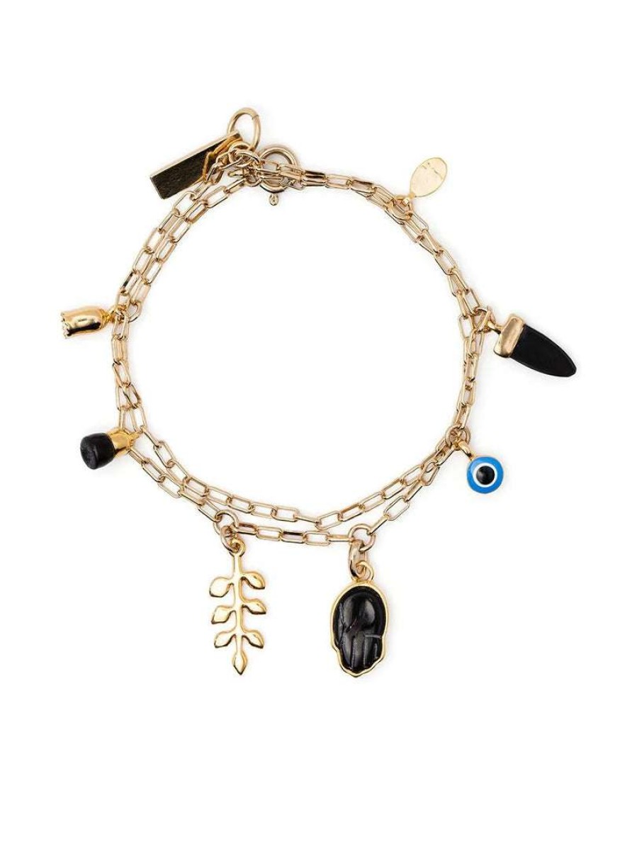 Accessories * | Isabel Marant Accessories Black And Gold 'New It'S All' Bracelet