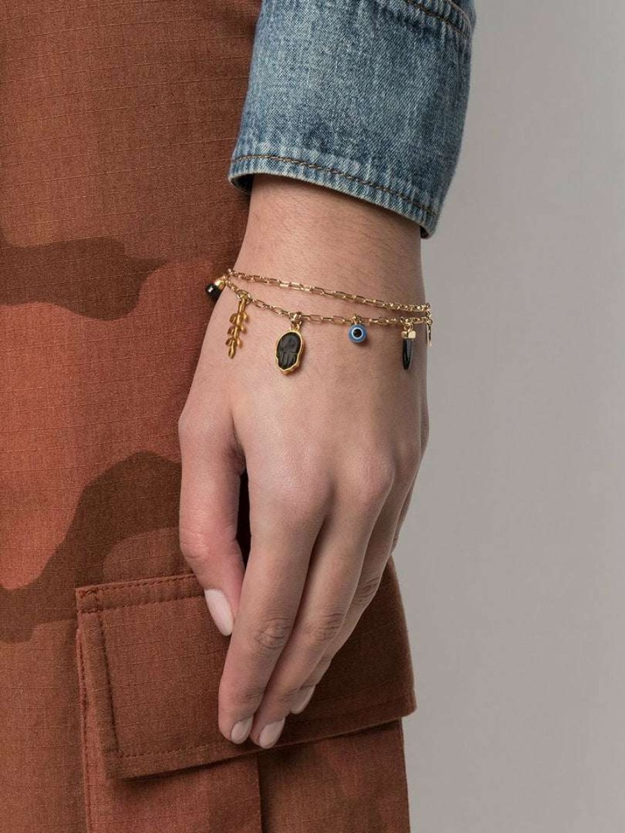 Accessories * | Isabel Marant Accessories Black And Gold 'New It'S All' Bracelet