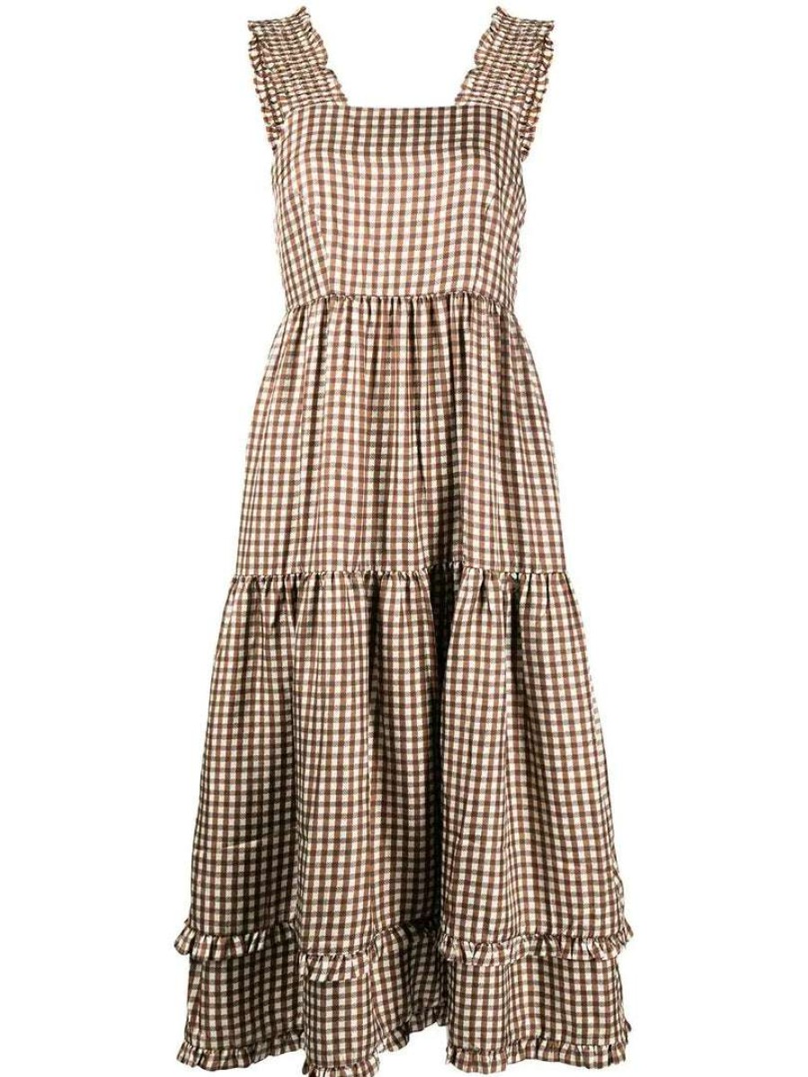 Clothing * | Shrimps 'Luna' Gingham Midi Dress