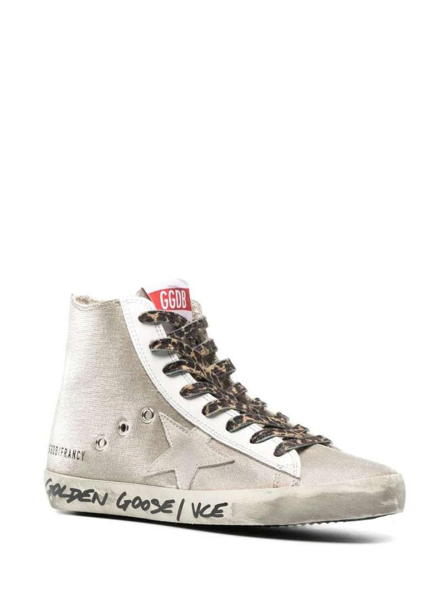 Shoes * | Golden Goose Shoes 'Francy' Gold High-Top Sneakers