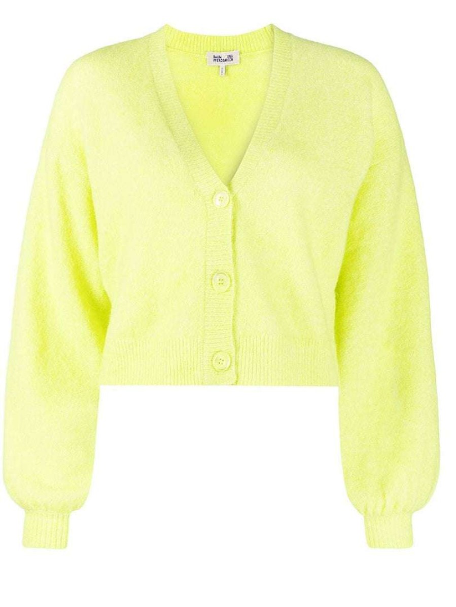 Clothing * | Baum Und Pferdgarten Lime 'Chasmeen' Puff Sleeve Cardigan Clothing