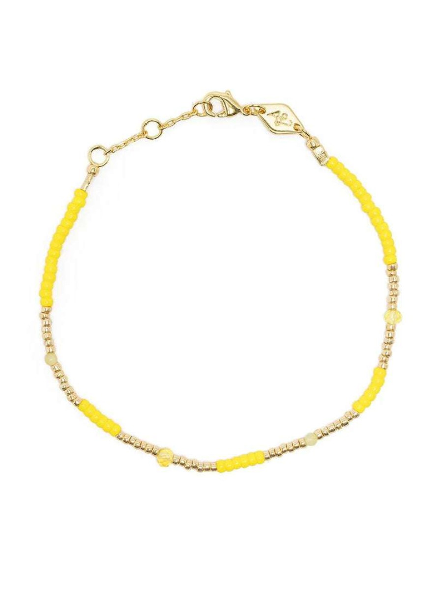 Accessories * | Anni Lu Yellow 'Clemence' Beaded Bracelet