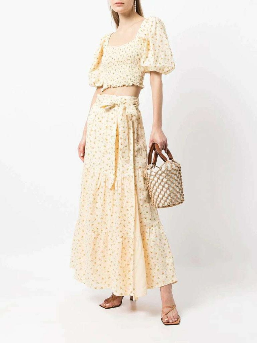 Clothing * | Faithfull The Brand Clothing 'Cavaretta' Floral Wrap Midi Skirt