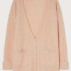 Clothing * | American Vintage Clothing Light Pink Oversized 'East' Melange Knit Cardigan