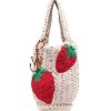 Bags * | Jw Anderson Cream 'Strawberry Knitted Shopper'