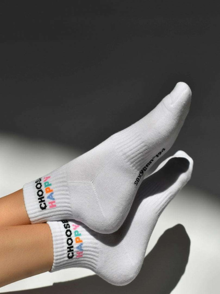 Accessories * | Soxygen Unisex 'Choose Happy' Ankle Socks