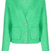 Clothing * | Ganni Green 'Gem Embellished Button Cardigan' New In