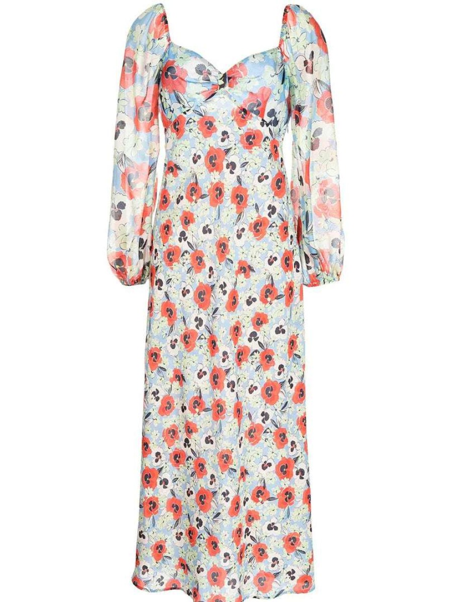 Clothing * | Rixo London 'Gio' Pansy Floral Midi Dress