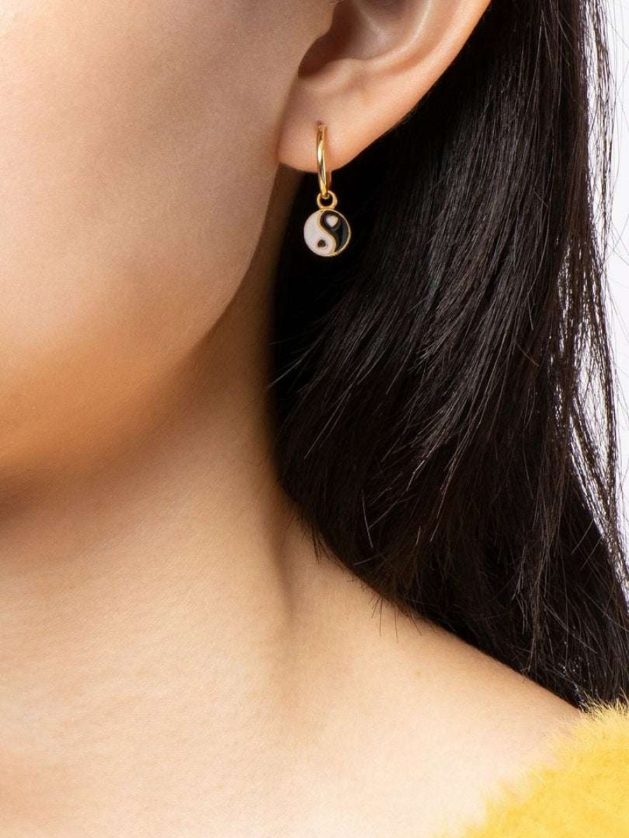 Accessories * | Wilhelmina Garcia Accessories 'Yin Yang Hoop Earring'