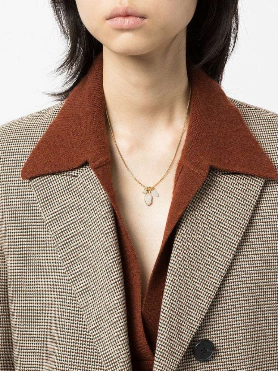 Accessories * | Isabel Marant White And Gold 'Charm Pendant Necklace' Accessories