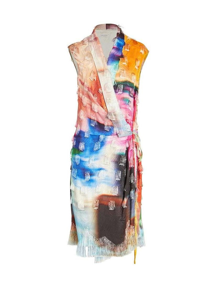 Clothing * | Dries Van Noten 'Dosmos' Fringe Trim Wrap Dress