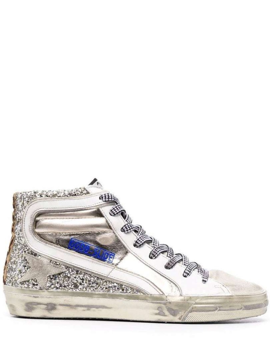 Shoes * | Golden Goose Shoes 'Gold Glitter Slide Sneakers'