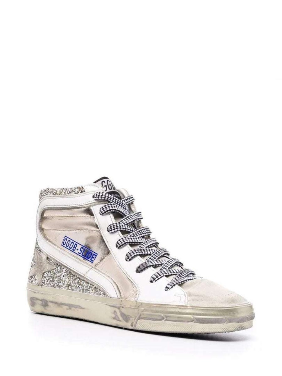 Shoes * | Golden Goose Shoes 'Gold Glitter Slide Sneakers'