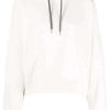 Clothing * | Moncler White 'Logo Detail Hoodie'