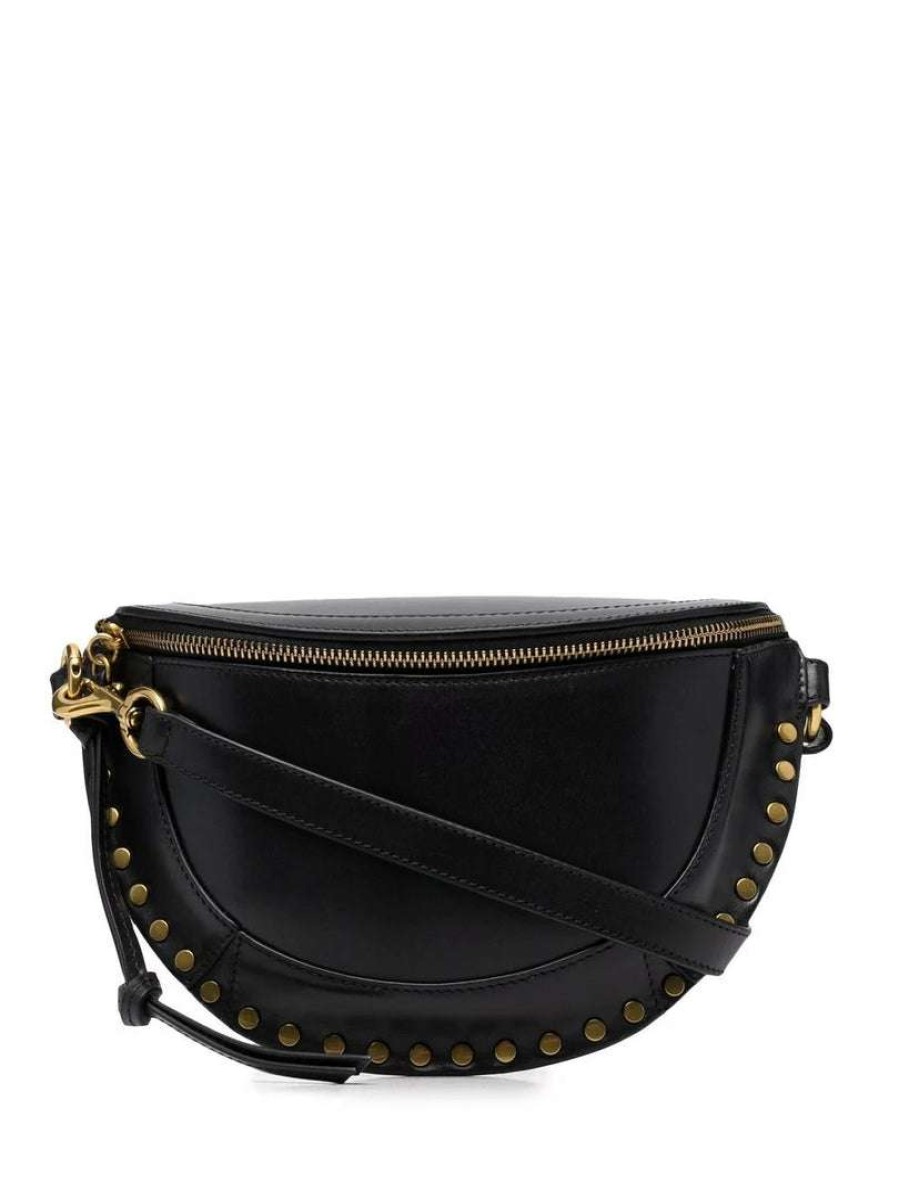 Bags * | Isabel Marant Black 'Skano' Studded Clutch Bag Bags