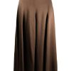 Clothing * | Vince Brown 'Panelled Satin Slip Midi Skirt' Clothing