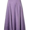 Clothing * | Vince Clothing Purple 'Panelled Satin Slip Midi Skirt'