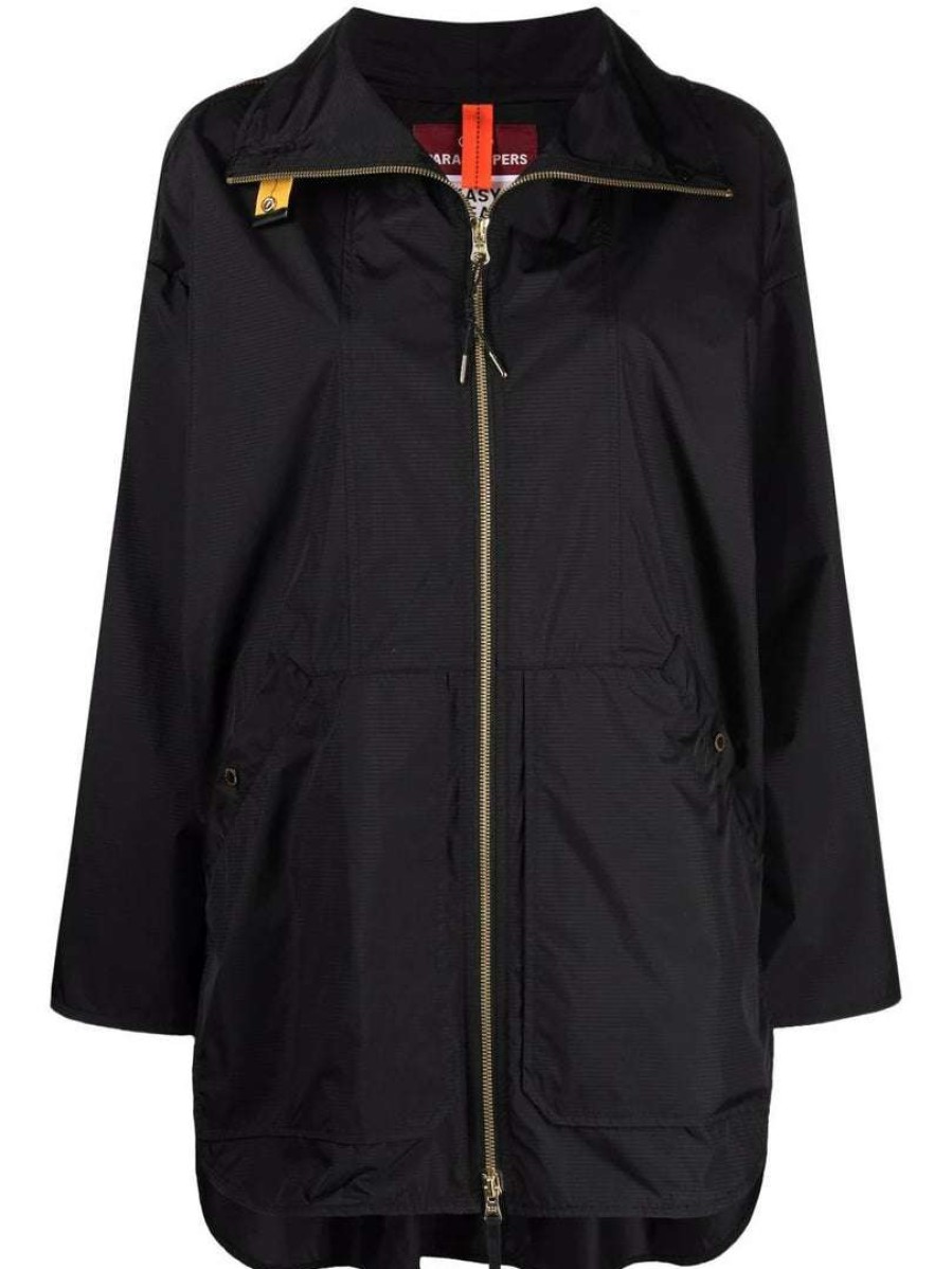 Clothing * | Parajumpers Black 'Hannah' Water Repellent Shacket